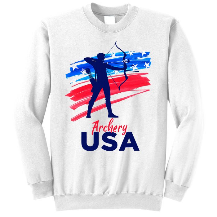 Archery Sport Archer Support Team Flag Usa American Sweatshirt