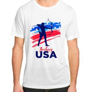 Archery Sport Archer Support Team Flag Usa American Adult ChromaSoft Performance T-Shirt