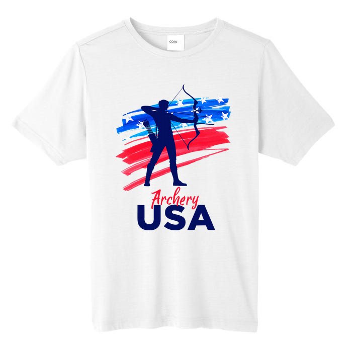 Archery Sport Archer Support Team Flag Usa American Tall Fusion ChromaSoft Performance T-Shirt