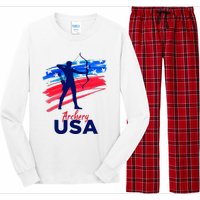 Archery Sport Archer Support Team Flag Usa American Long Sleeve Pajama Set