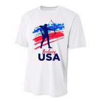 Archery Sport Archer Support Team Flag Usa American Performance Sprint T-Shirt