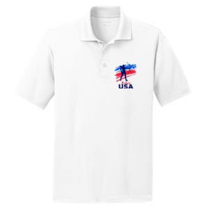 Archery Sport Archer Support Team Flag Usa American PosiCharge RacerMesh Polo