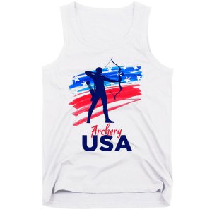 Archery Sport Archer Support Team Flag Usa American Tank Top