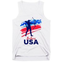 Archery Sport Archer Support Team Flag Usa American Tank Top