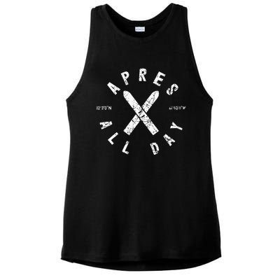 Apres Ski All Day Ski Cool Skier Winter Sports Skiing Ladies PosiCharge Tri-Blend Wicking Tank