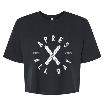 Apres Ski All Day Ski Cool Skier Winter Sports Skiing Bella+Canvas Jersey Crop Tee