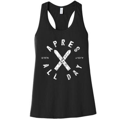 Apres Ski All Day Ski Cool Skier Winter Sports Skiing Women's Racerback Tank