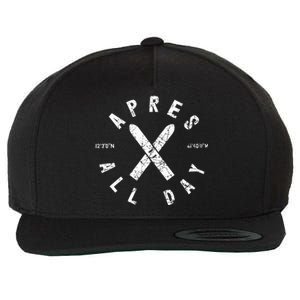 Apres Ski All Day Ski Cool Skier Winter Sports Skiing Wool Snapback Cap