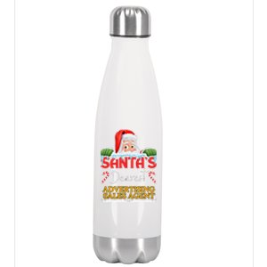 Advertising Sales Agent Christmas Job Work Profession Santa Stainless Steel Insulated Water Bottle