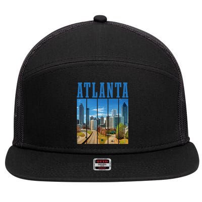 Atlanta Skyline ATL Georgia Vintage Pride 7 Panel Mesh Trucker Snapback Hat