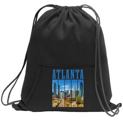 Atlanta Skyline ATL Georgia Vintage Pride Sweatshirt Cinch Pack Bag