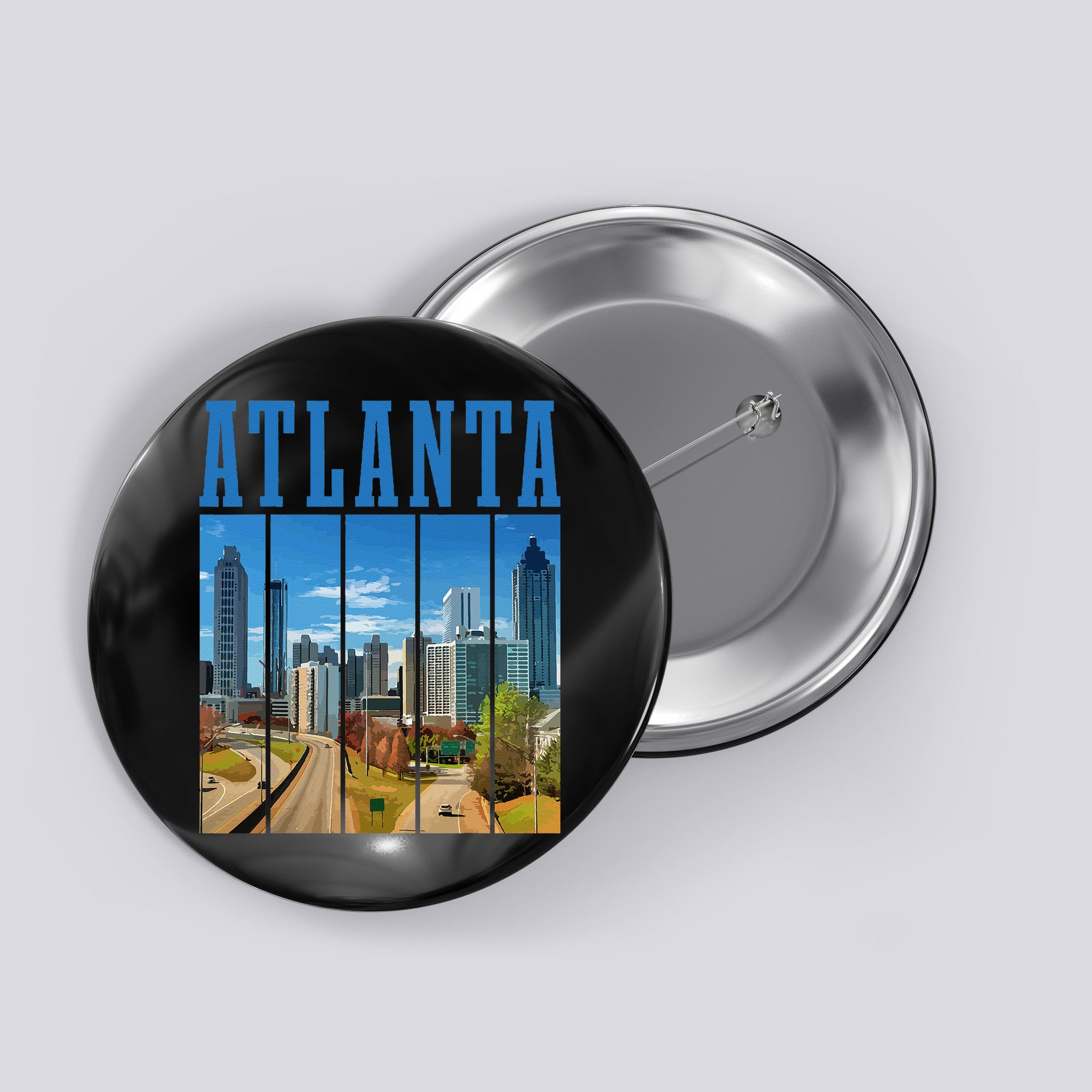 Atlanta Skyline ATL Georgia Vintage Pride Button