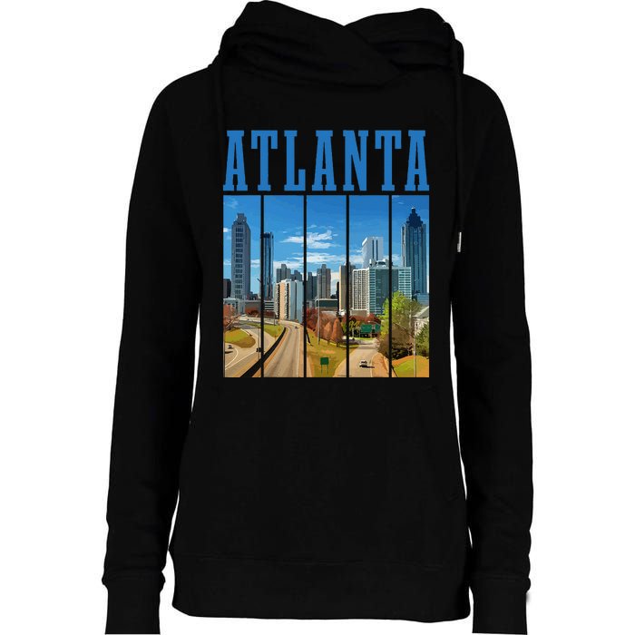 Atlanta Skyline ATL Georgia Vintage Pride Womens Funnel Neck Pullover Hood