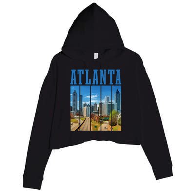 Atlanta Skyline ATL Georgia Vintage Pride Crop Fleece Hoodie