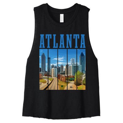 Atlanta Skyline ATL Georgia Vintage Pride Women's Racerback Cropped Tank