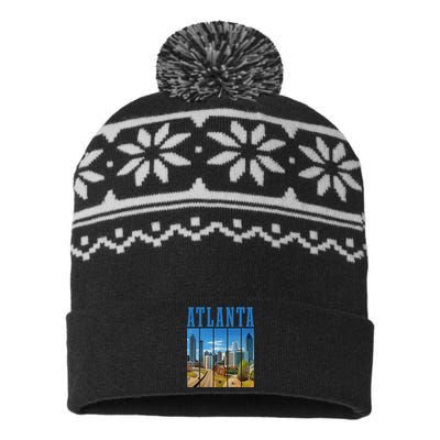 Atlanta Skyline ATL Georgia Vintage Pride USA-Made Snowflake Beanie