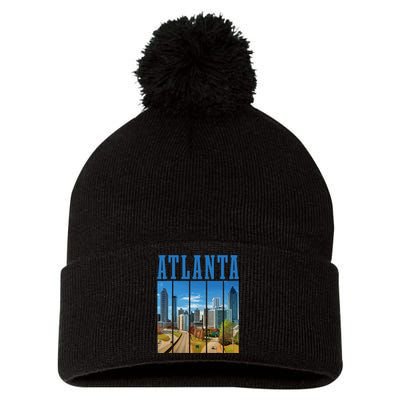 Atlanta Skyline ATL Georgia Vintage Pride Pom Pom 12in Knit Beanie