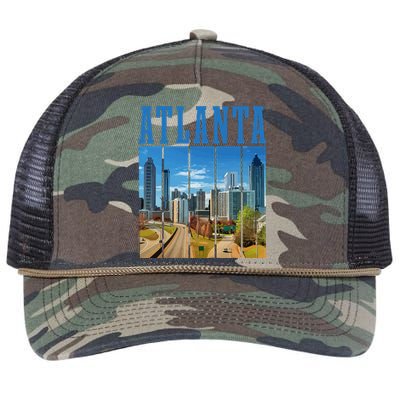 Atlanta Skyline ATL Georgia Vintage Pride Retro Rope Trucker Hat Cap