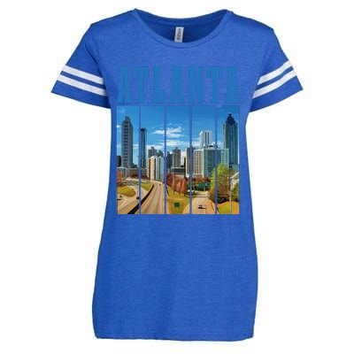 Atlanta Skyline ATL Georgia Vintage Pride Enza Ladies Jersey Football T-Shirt