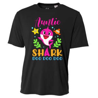 Auntie Shark Auntie Shark Lover Family Mothers Day Cooling Performance Crew T-Shirt