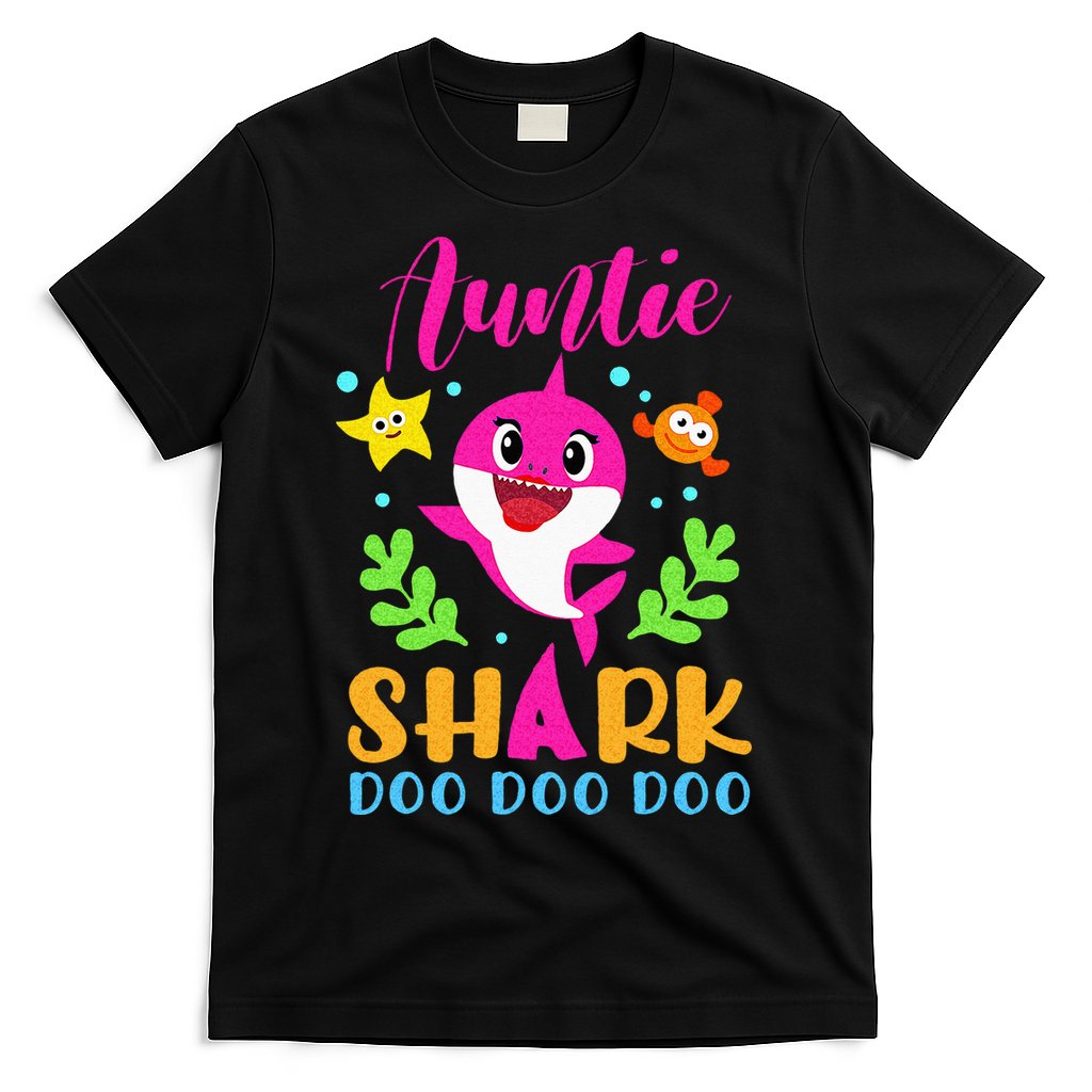 Auntie Shark Auntie Shark Lover Family Mothers Day T-Shirt