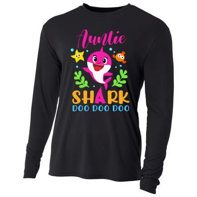 Auntie Shark Auntie Shark Lover Family Mothers Day Cooling Performance Long Sleeve Crew