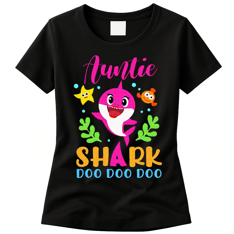 Auntie Shark Auntie Shark Lover Family Mothers Day Womens T-Shirt