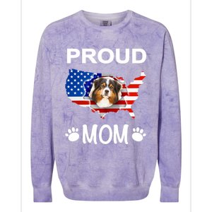 Australian Shepherd Aussie Australian Proud Patriot Mom Gift Colorblast Crewneck Sweatshirt