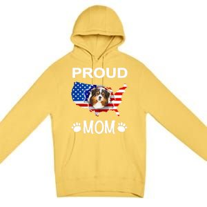 Australian Shepherd Aussie Australian Proud Patriot Mom Gift Premium Pullover Hoodie