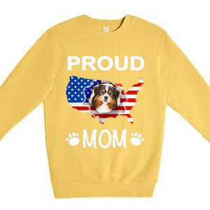 Australian Shepherd Aussie Australian Proud Patriot Mom Gift Premium Crewneck Sweatshirt