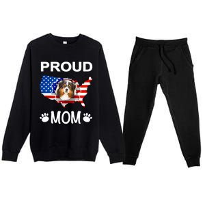 Australian Shepherd Aussie Australian Proud Patriot Mom Gift Premium Crewneck Sweatsuit Set