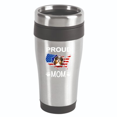 Australian Shepherd Aussie Australian Proud Patriot Mom Gift 16oz Travel Tumbler