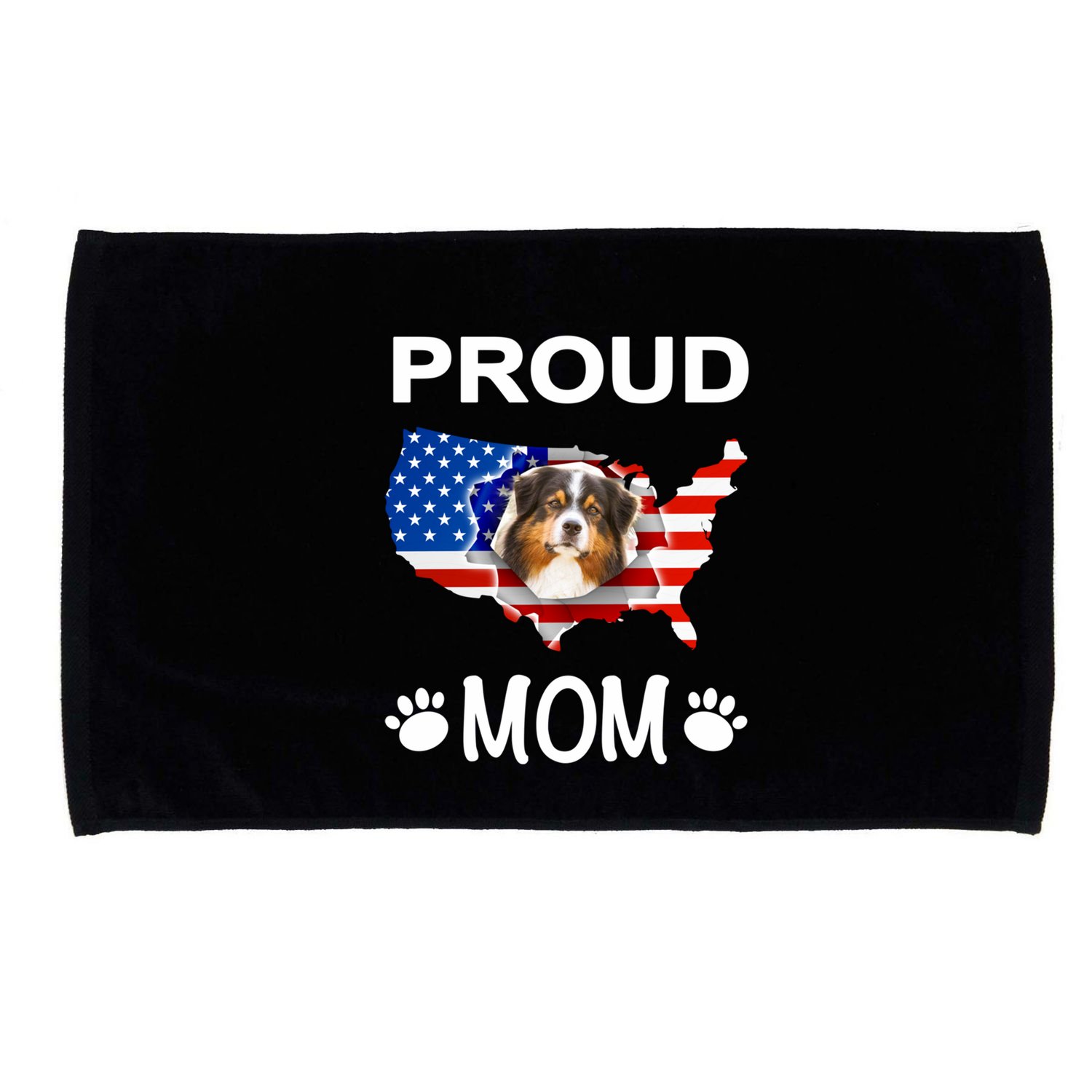 Australian Shepherd Aussie Australian Proud Patriot Mom Gift Microfiber Hand Towel