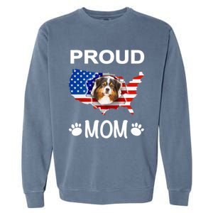 Australian Shepherd Aussie Australian Proud Patriot Mom Gift Garment-Dyed Sweatshirt