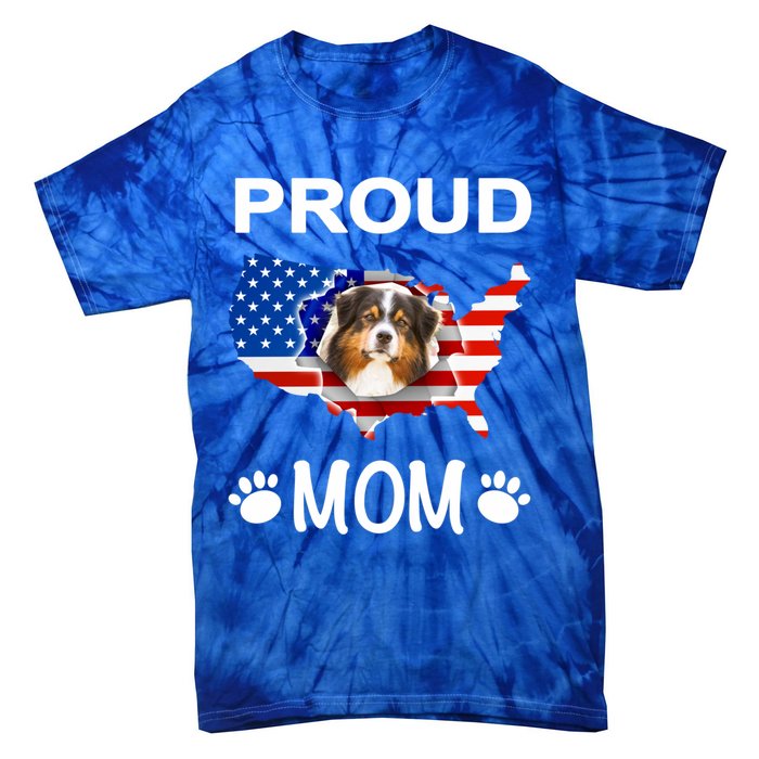 Australian Shepherd Aussie Australian Proud Patriot Mom Gift Tie-Dye T-Shirt