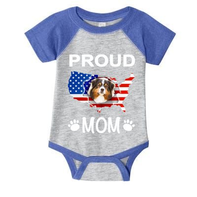 Australian Shepherd Aussie Australian Proud Patriot Mom Gift Infant Baby Jersey Bodysuit