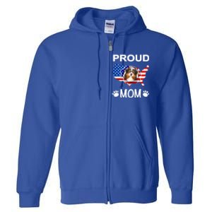 Australian Shepherd Aussie Australian Proud Patriot Mom Gift Full Zip Hoodie