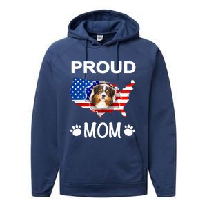 Australian Shepherd Aussie Australian Proud Patriot Mom Gift Performance Fleece Hoodie