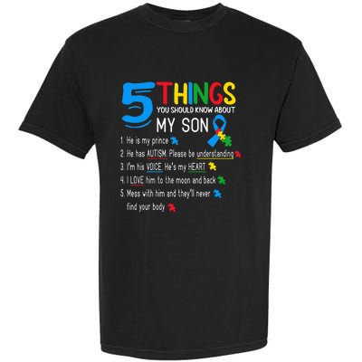 Autistic Son Autism Awareness Support For Mom Garment-Dyed Heavyweight T-Shirt