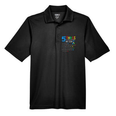 Autistic Son Autism Awareness Support For Mom Men's Origin Performance Pique Polo