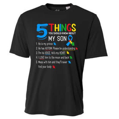 Autistic Son Autism Awareness Support For Mom Cooling Performance Crew T-Shirt