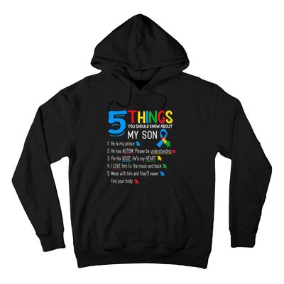 Autistic Son Autism Awareness Support For Mom Hoodie