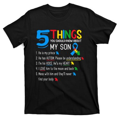 Autistic Son Autism Awareness Support For Mom T-Shirt