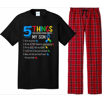 Autistic Son Autism Awareness Support For Mom Pajama Set