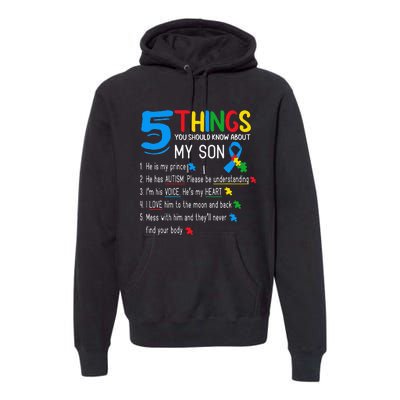 Autistic Son Autism Awareness Support For Mom Premium Hoodie