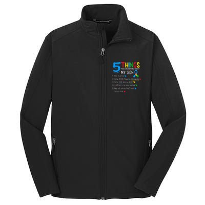 Autistic Son Autism Awareness Support For Mom Core Soft Shell Jacket