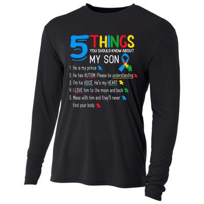 Autistic Son Autism Awareness Support For Mom Cooling Performance Long Sleeve Crew