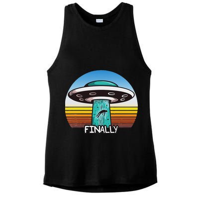 Alien S Abduction Ufo Finally Ladies PosiCharge Tri-Blend Wicking Tank