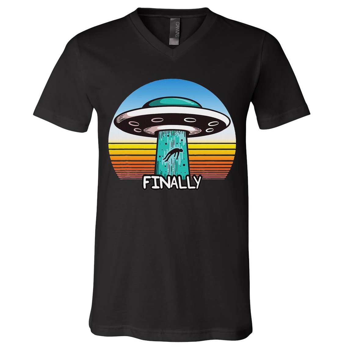 Alien S Abduction Ufo Finally V-Neck T-Shirt