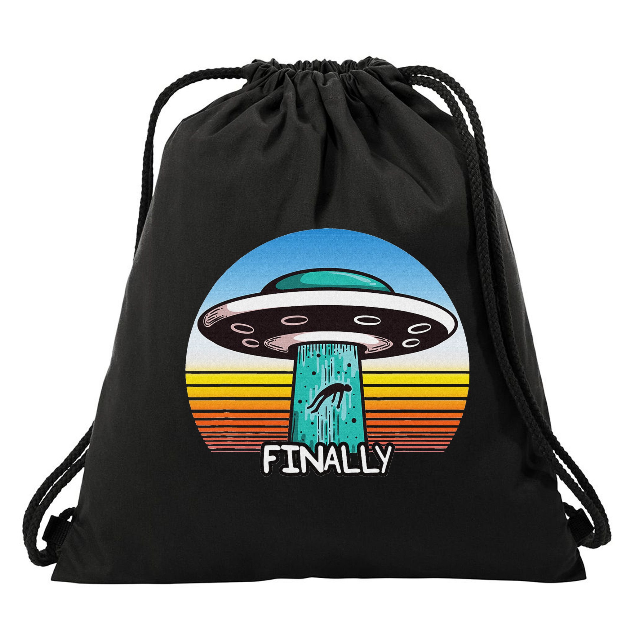 Alien S Abduction Ufo Finally Drawstring Bag